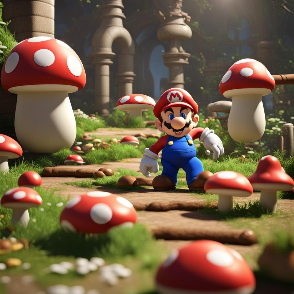 Nintendo Mario in Mushroom Land: 8k Unreal Engine