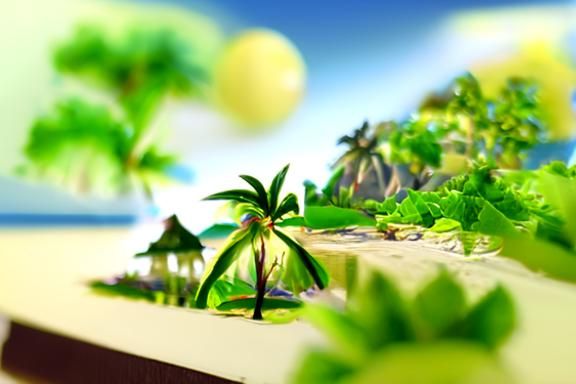 Tropical Island Paradise with Calm Ocean
