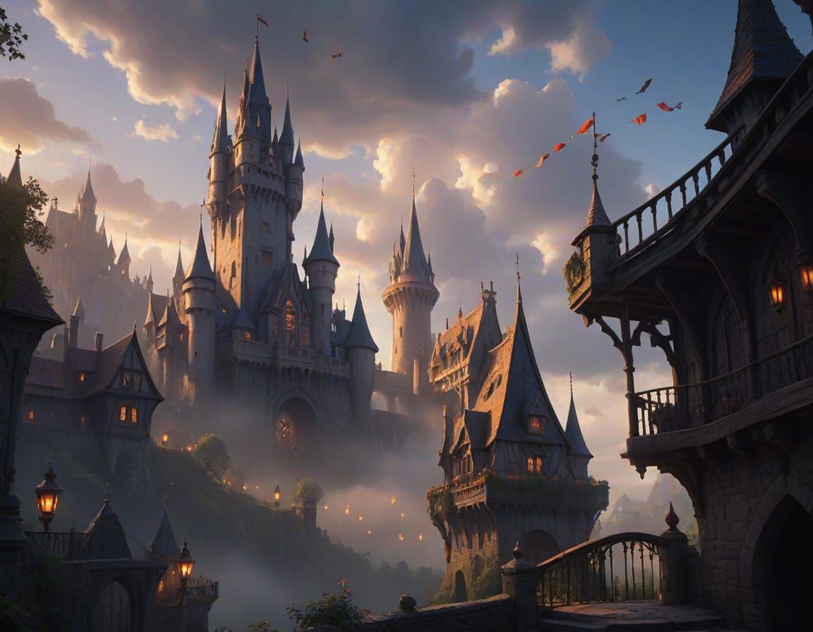 Medieval Castle in Disney Animation Style