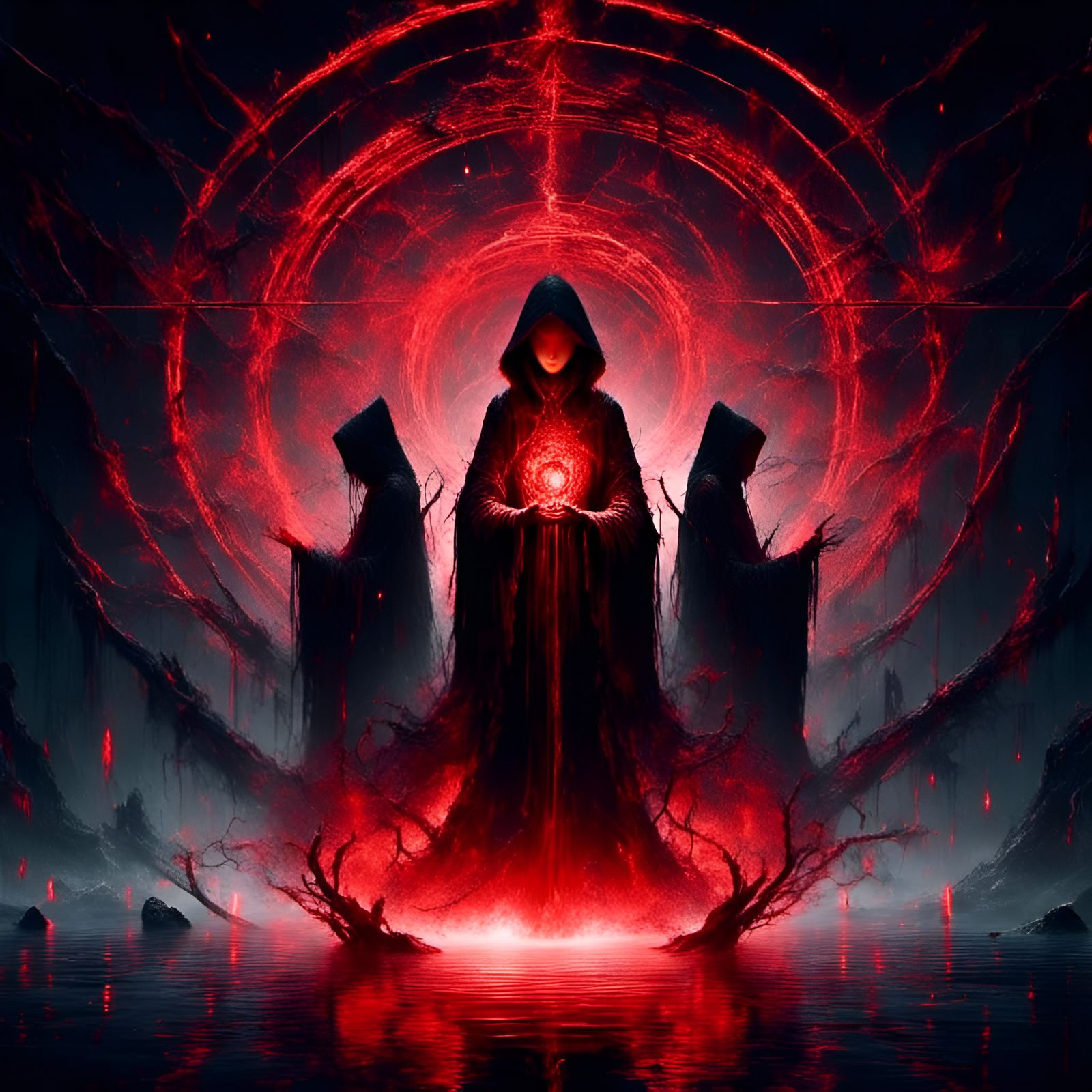 Dark Fantasy Cult Priestess Album Cover Art