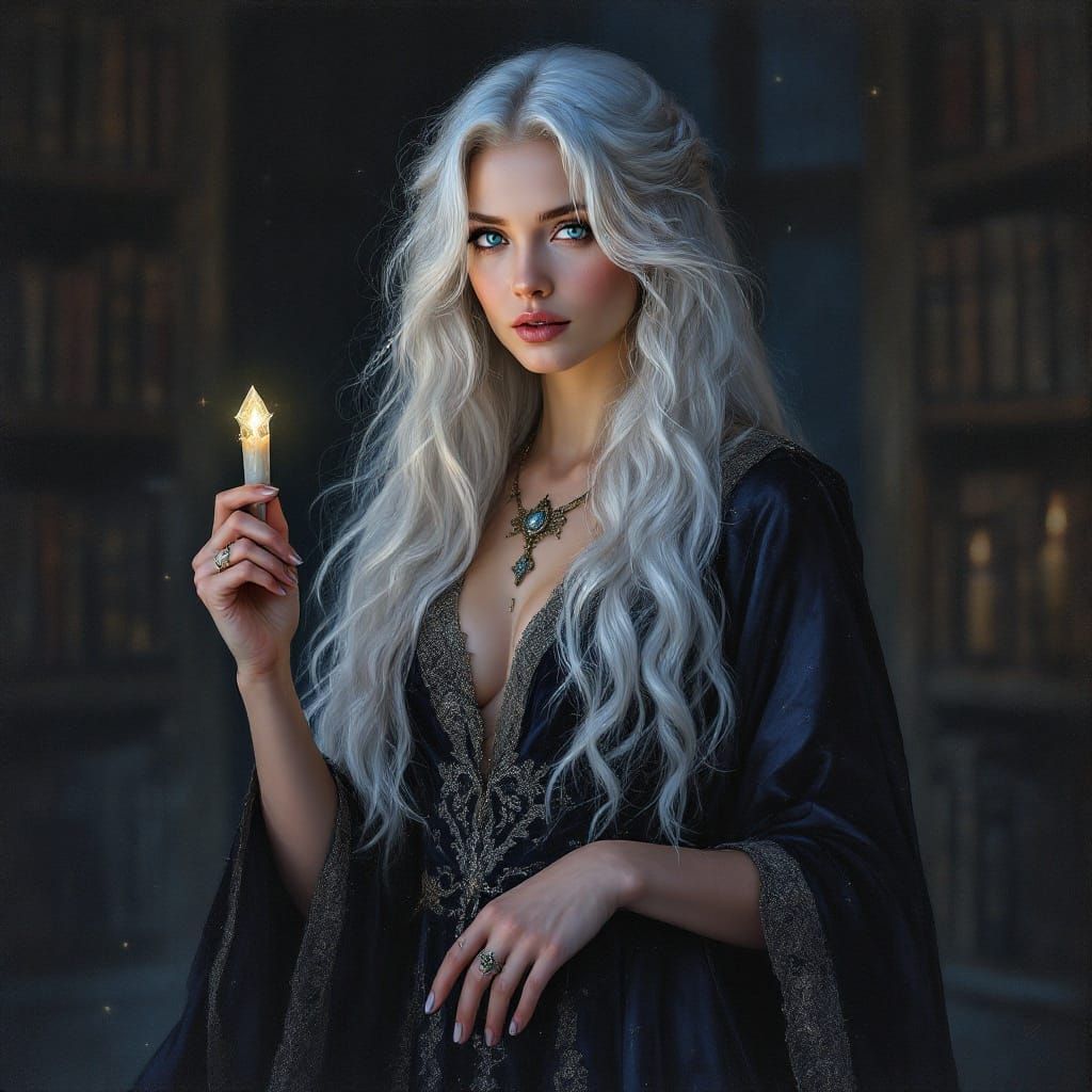 Silver-Haired Siren in Twilight Elegance