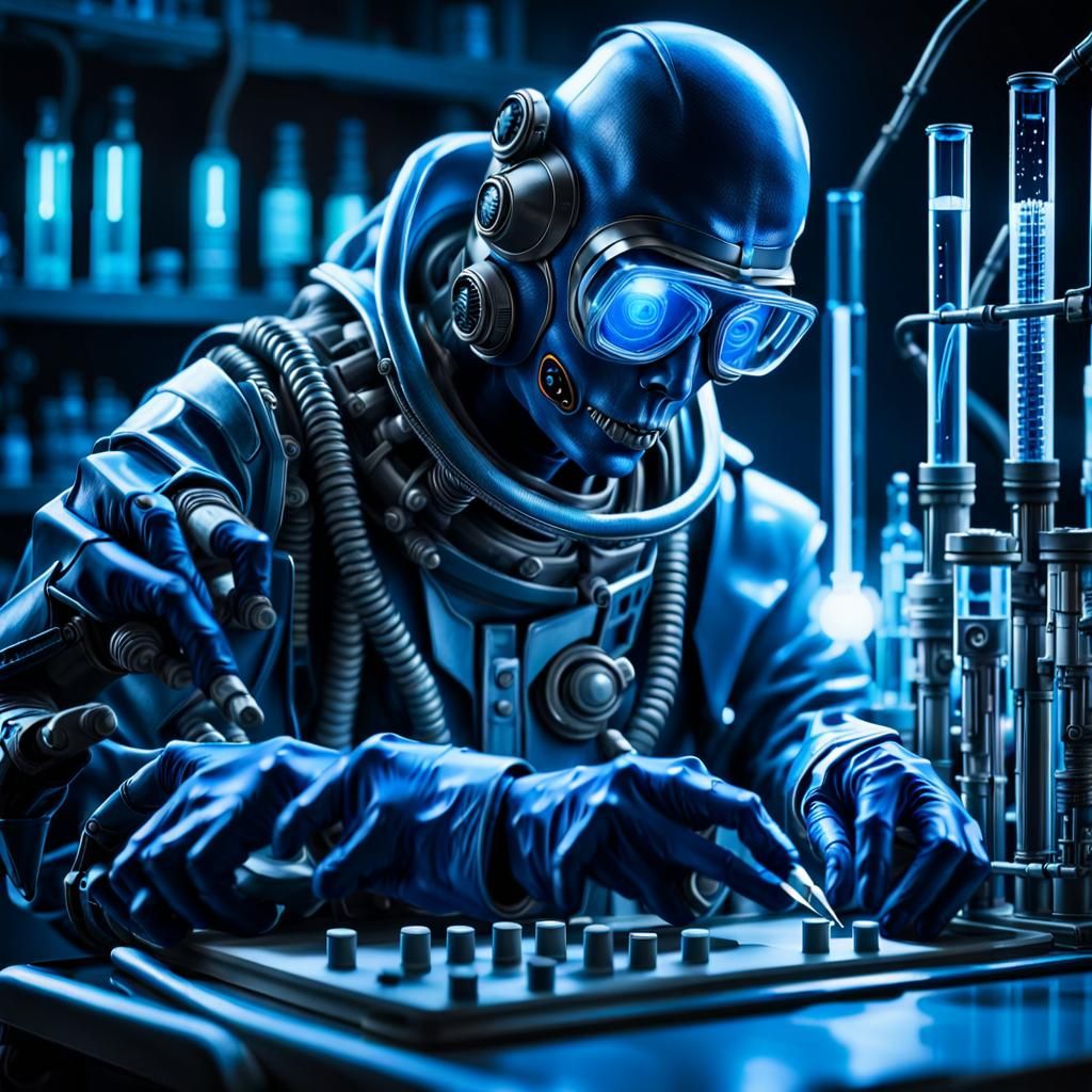 Biomechanical Lab Concept Art in Giger Style