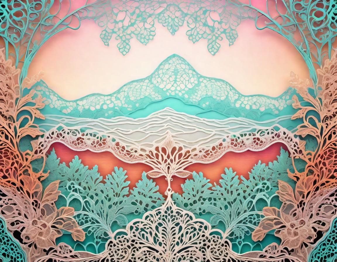 Colourful lace landscape