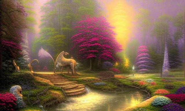 Ethereal Narnia Fantasy in Kinkade Style