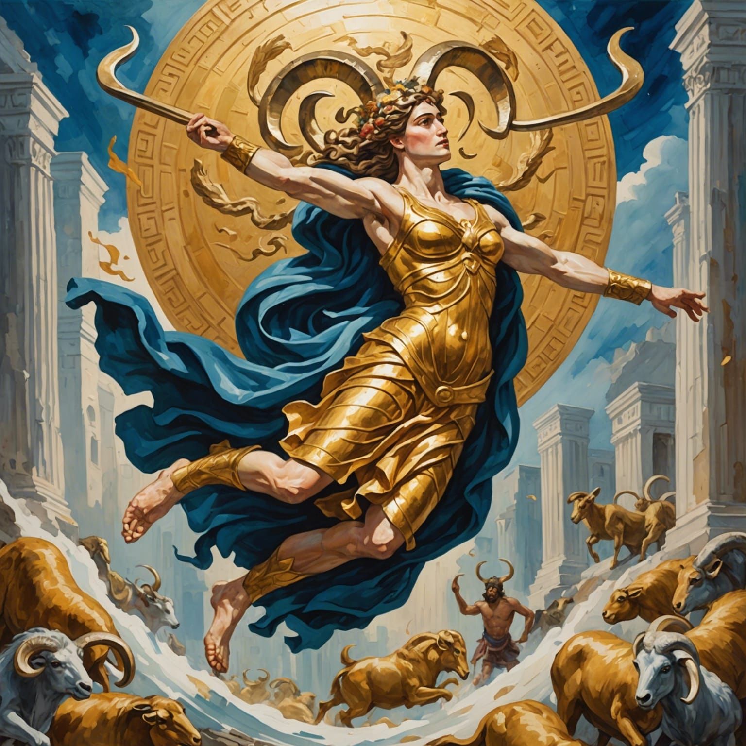 Helle's Fall: A Gouache and Watercolor Masterpiece