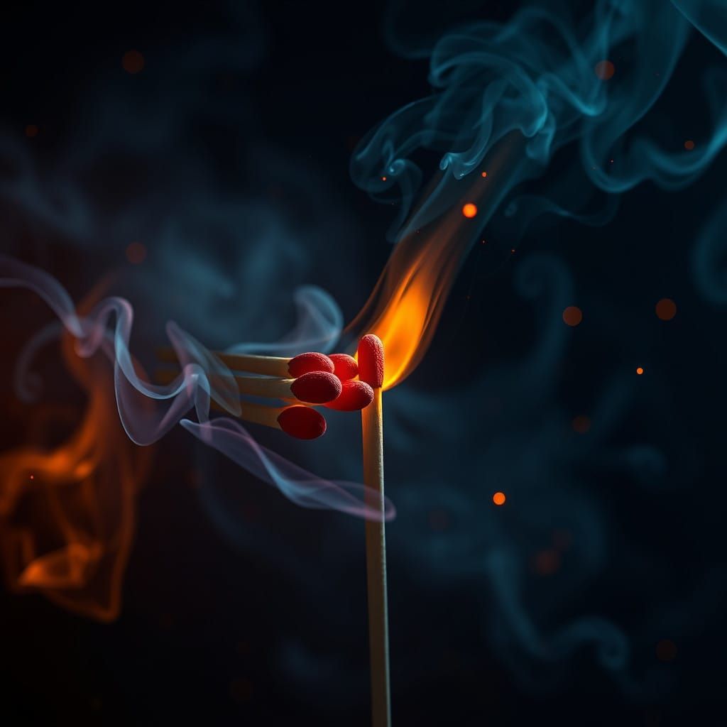 Surreal, High-Contrast Matches in Dreamlike, Matte Painting...