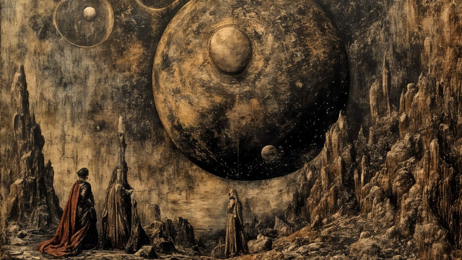 Pluto Charcoal Drawing in 15th-Century Style