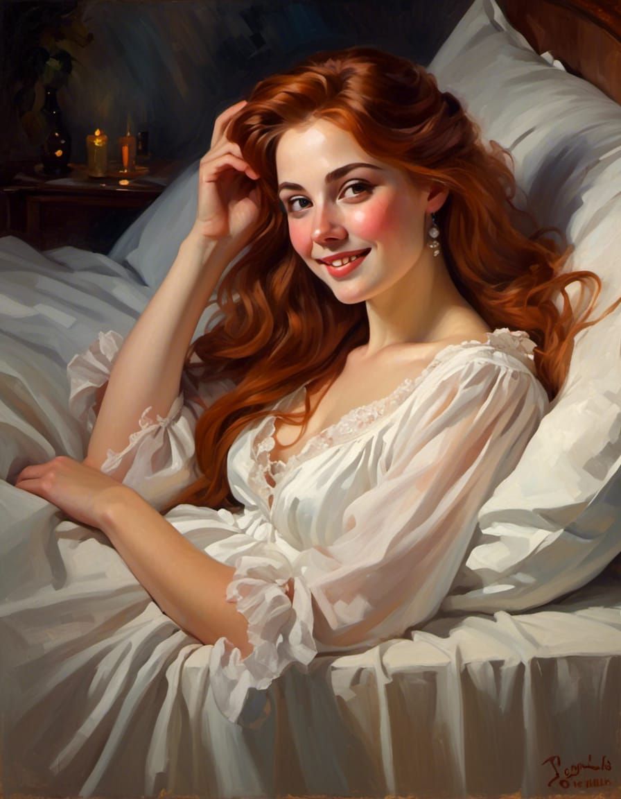 Victorian Woman Portrait with Auburn Hair