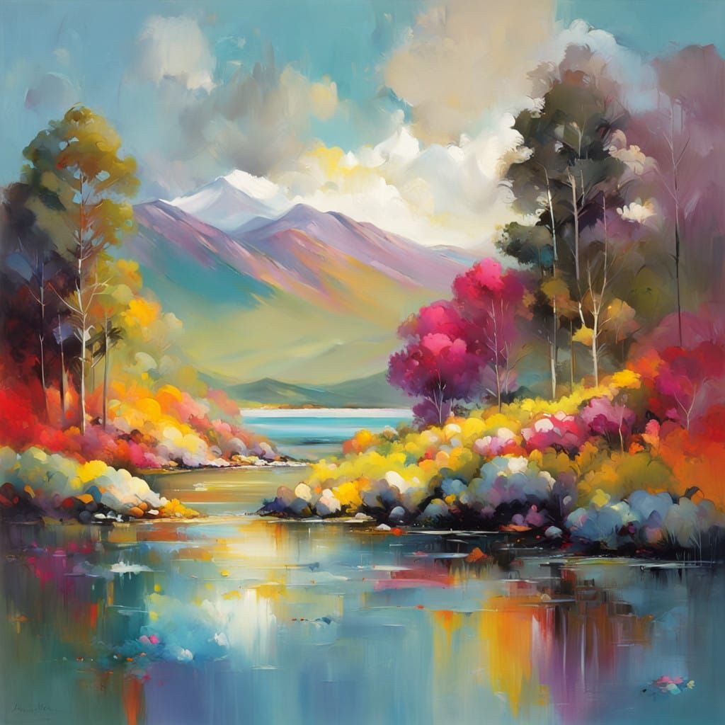 Vibrant Summer Scene in a Colorful Aesthetic