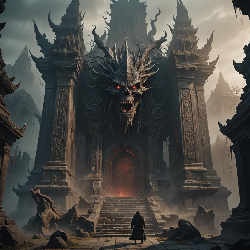 Shadow of Death Guarding Ancient Evil Temple