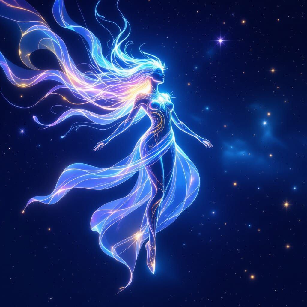 Radiant Celestial Being in the Cosmos