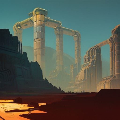 Surreal Colossus Ruins on Titan