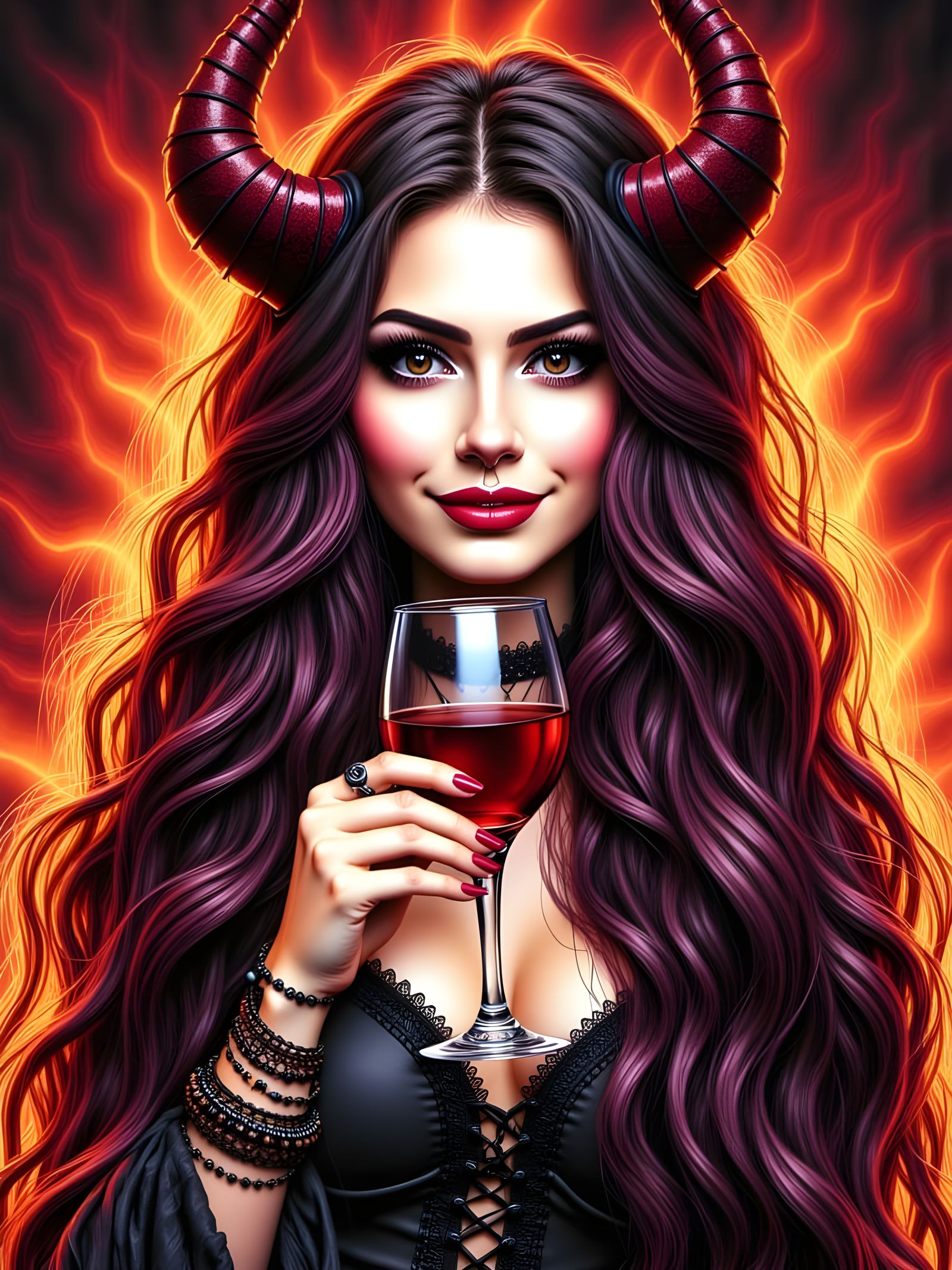 Self-portrait: Demoness 😈🍷 #2