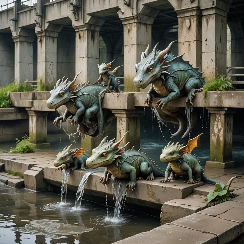 A dragon family world tour, 42. the  concrete diving piers o...