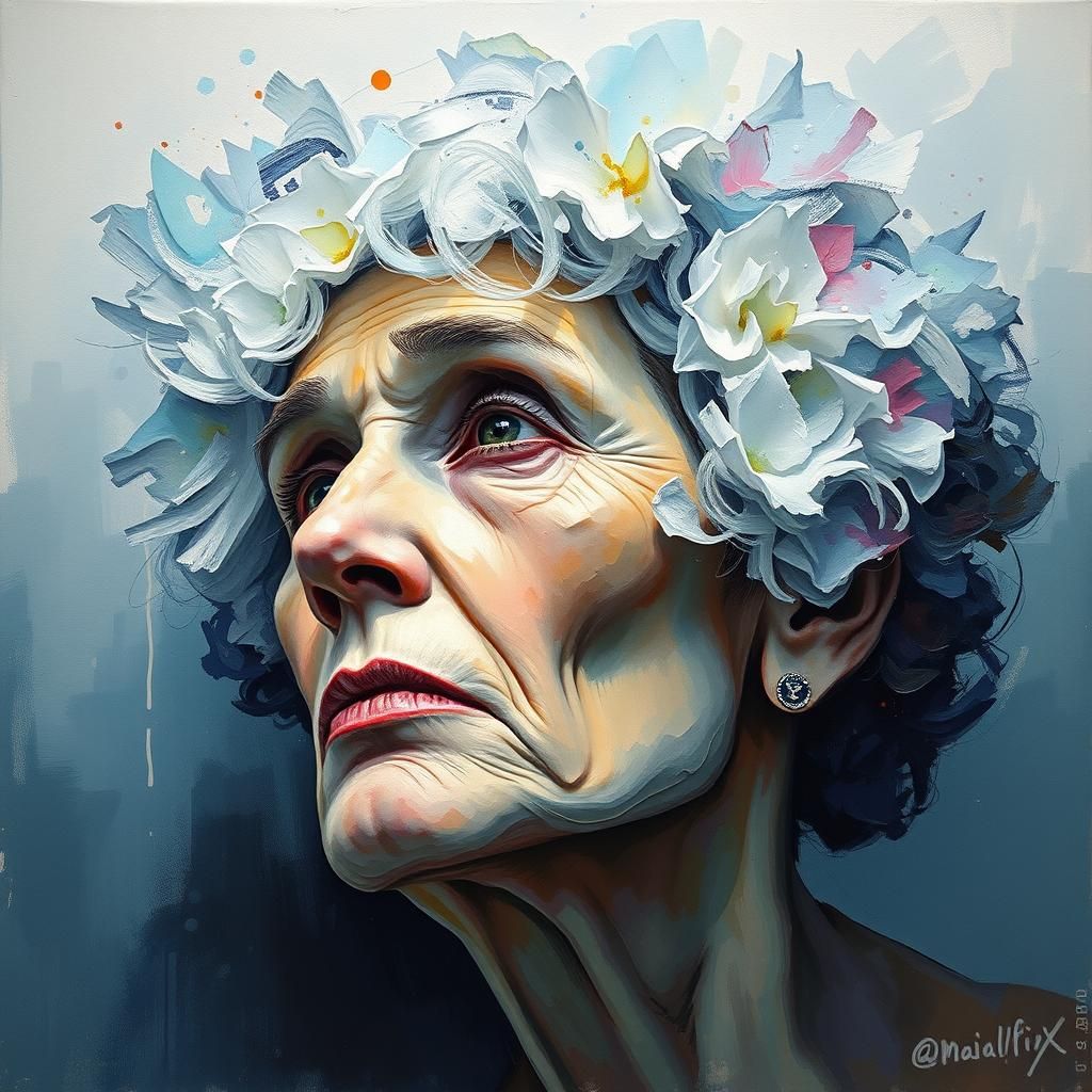 Impressionist Gouache Painting with Thick Brush Strokes