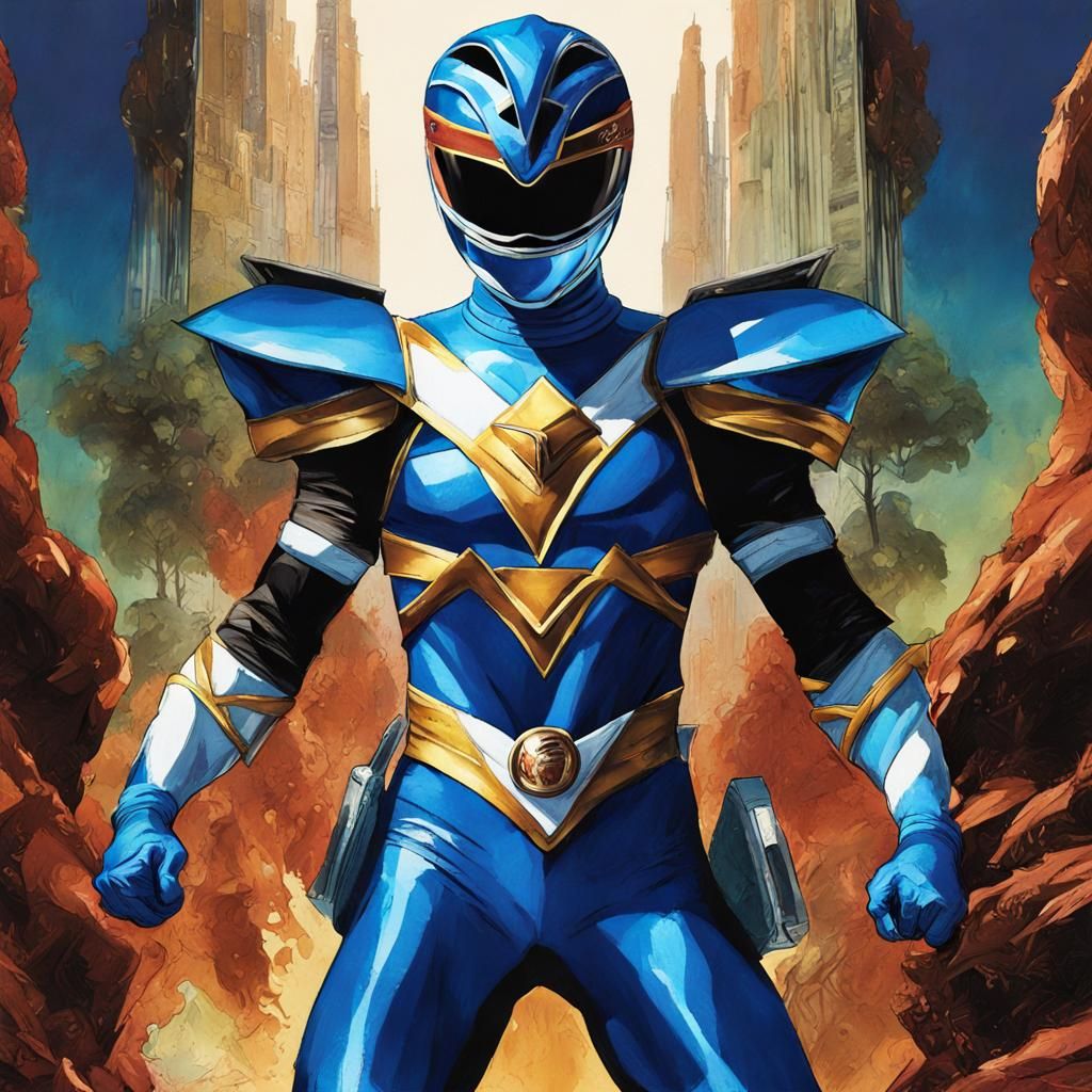 Blue Power Ranger Illustration