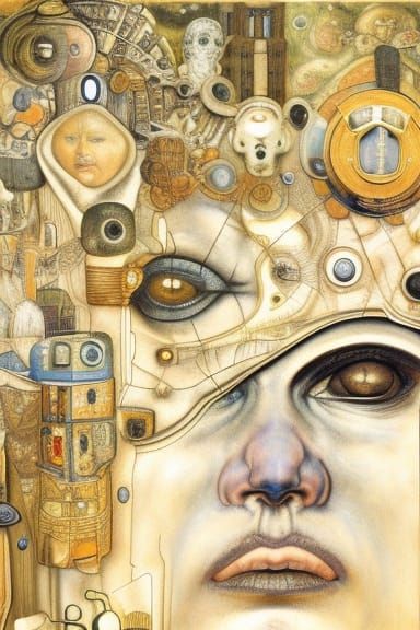 Self-Aware Machines in Klimt-Giger Style