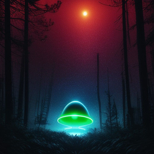 Nostalgic UFO Encounter in Distressed Neon