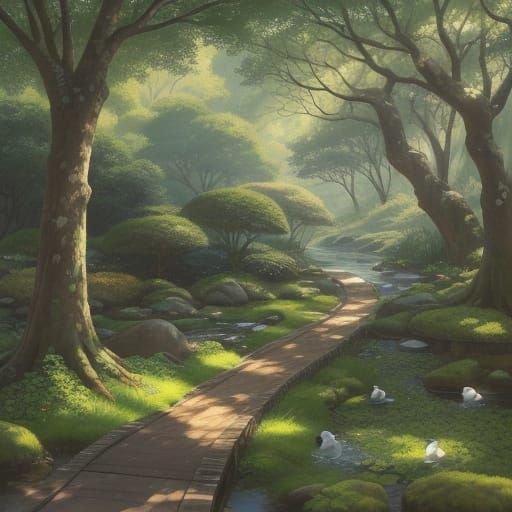 Whimsical Forest Duck in Brown Plumage