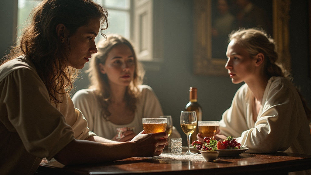 Old Master Paintings Party at Night: Hyperreal Photography