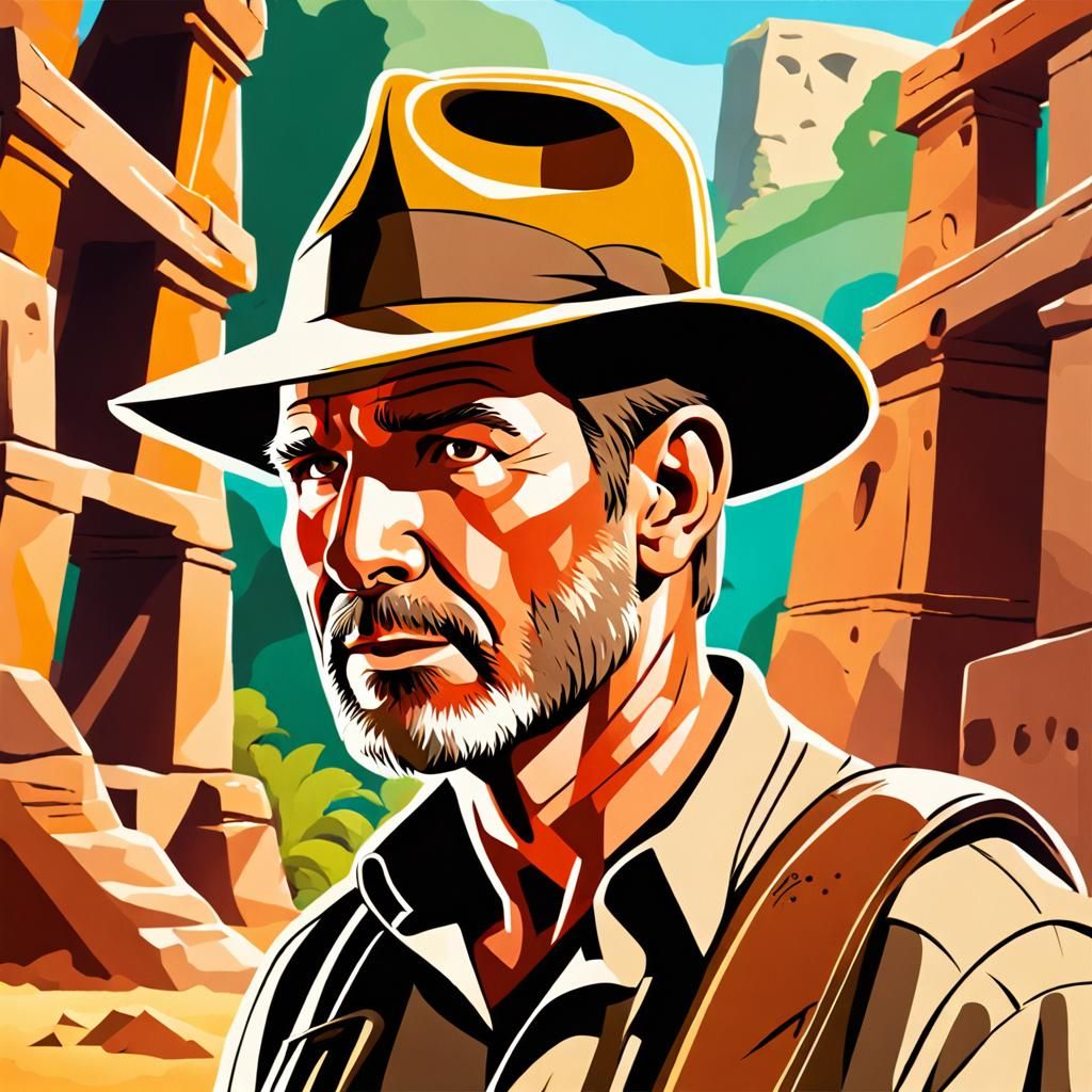 Indiana Jones in Disney Cartoon Style