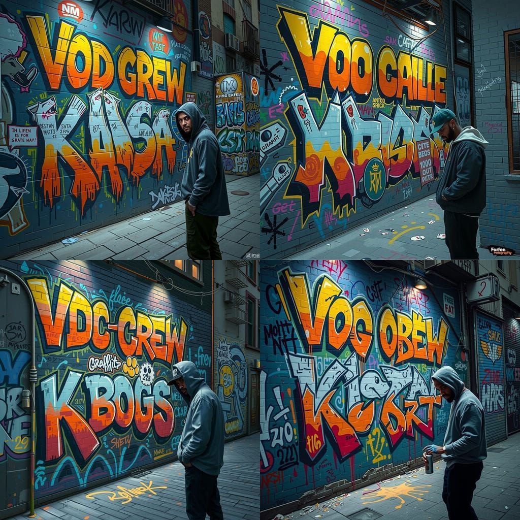 Urban Rapper and Graffiti Artist Portrait in Matte Style