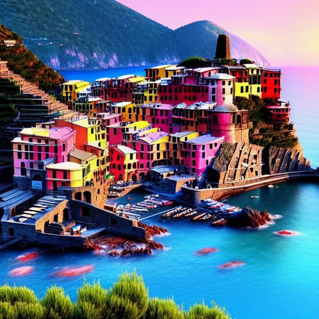Vernazza, Cinque Terre: Detailed Matte Painting