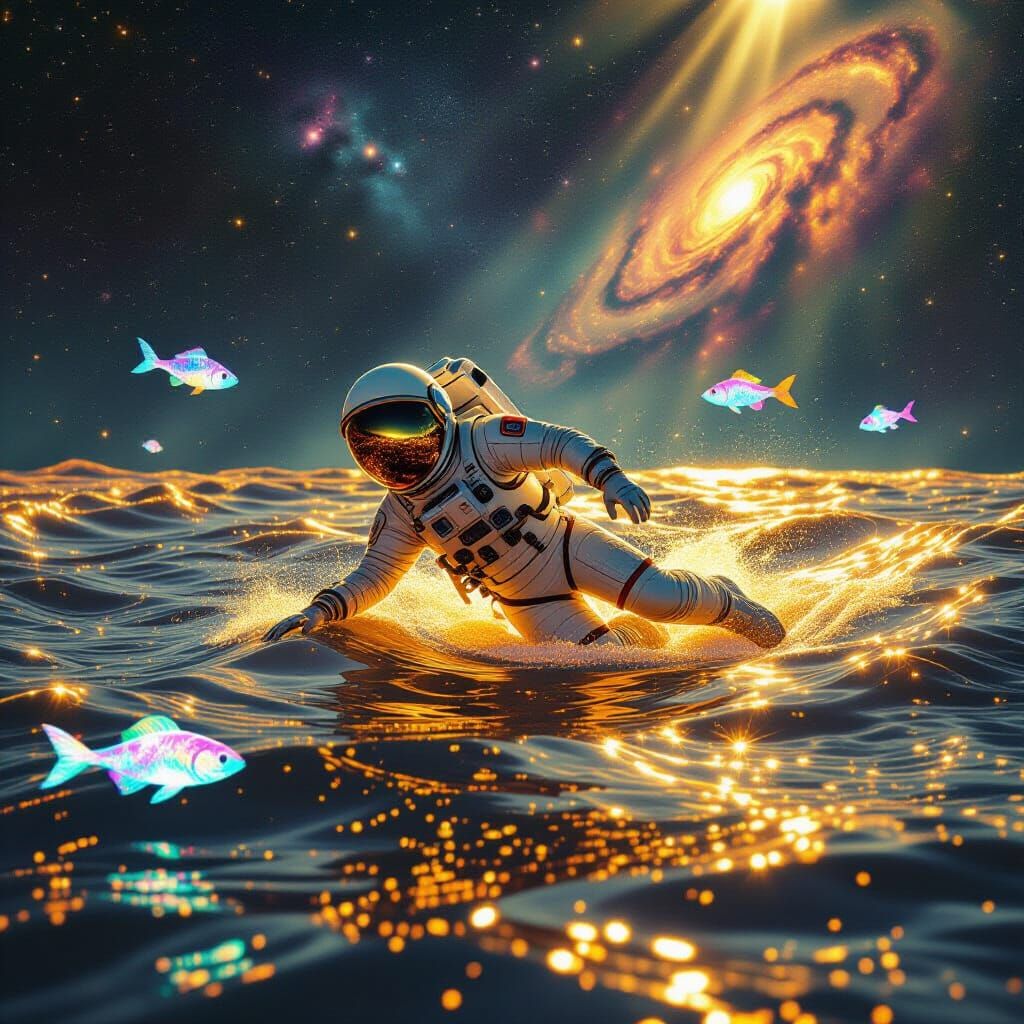 Astral Diver in Molten Gold Ocean