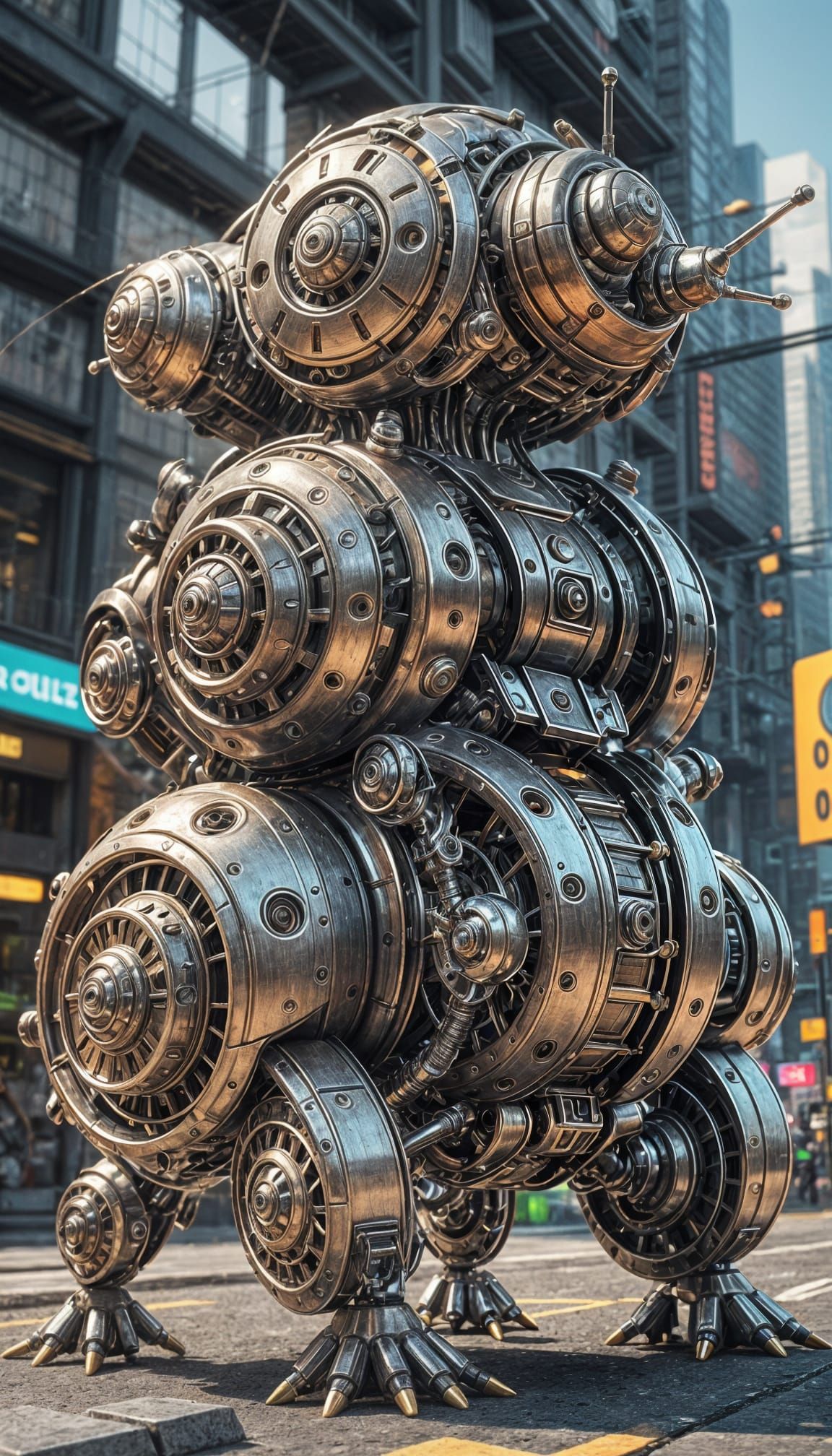 Snail Robot with Intricate Mechanical Details