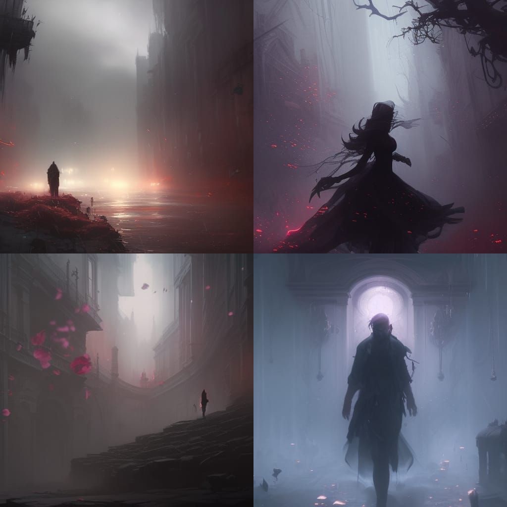 Ethereal Man in Roses: Dark Fantasy Art