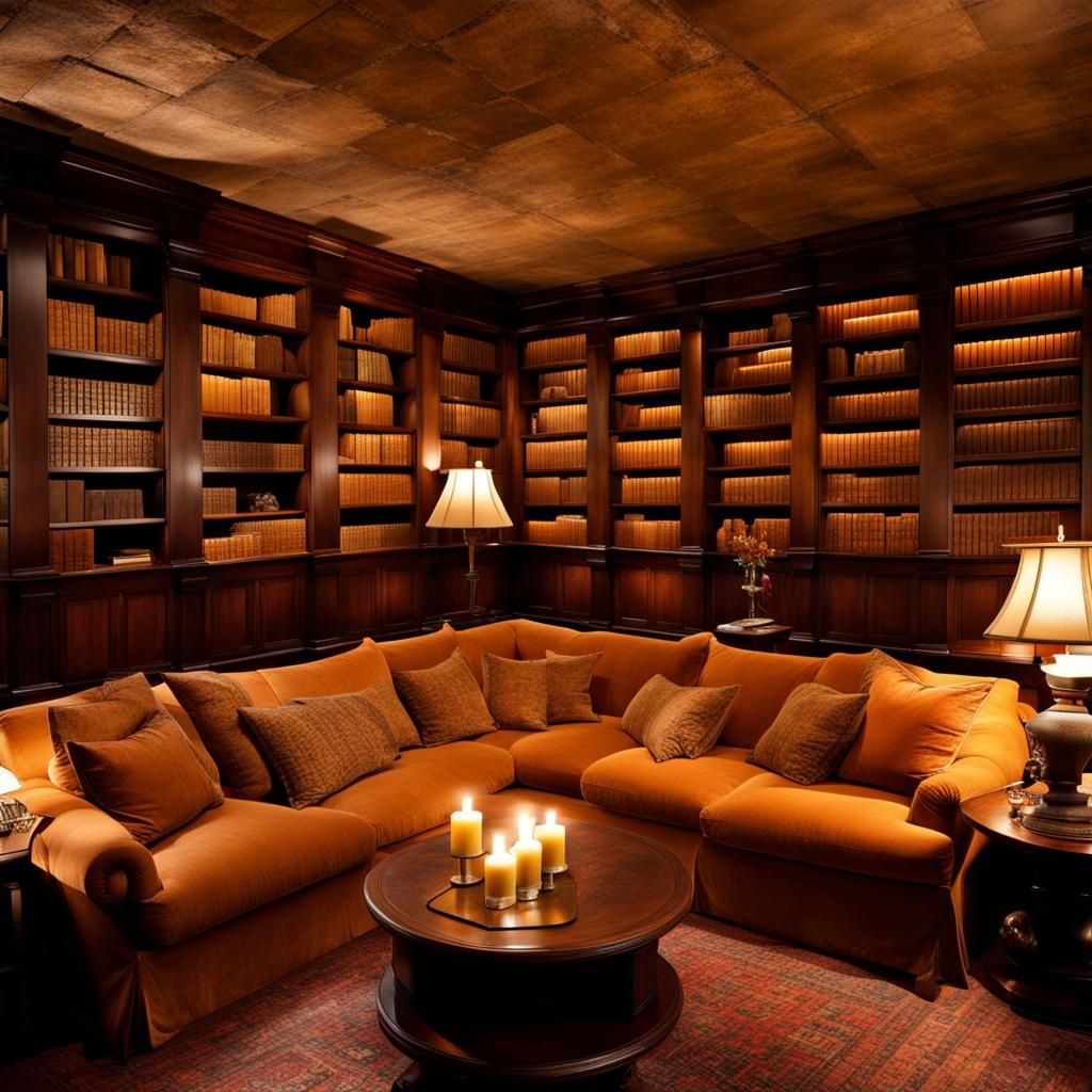 Hidden Castle Library at Night