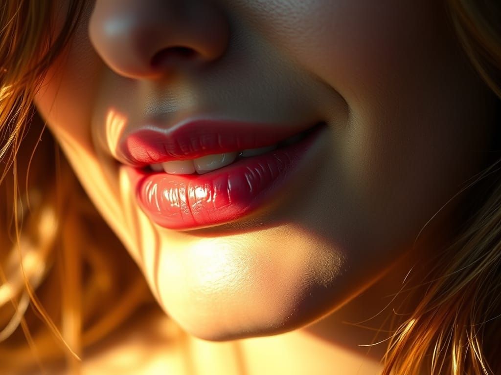 Luscious Lips Portrait in Cinematic Realism