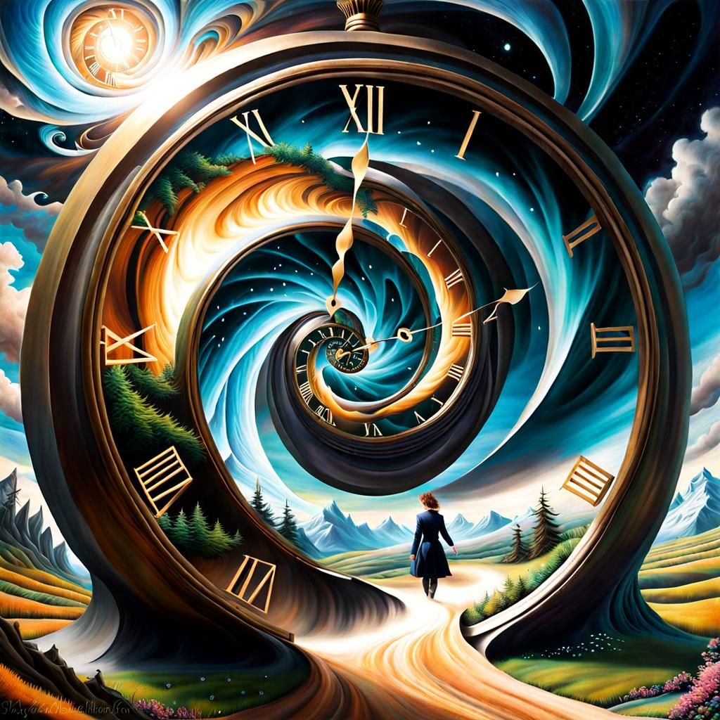 Surreal Time Portal with Clock Features