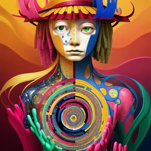 Complex Geometric Abstract Art in 3D