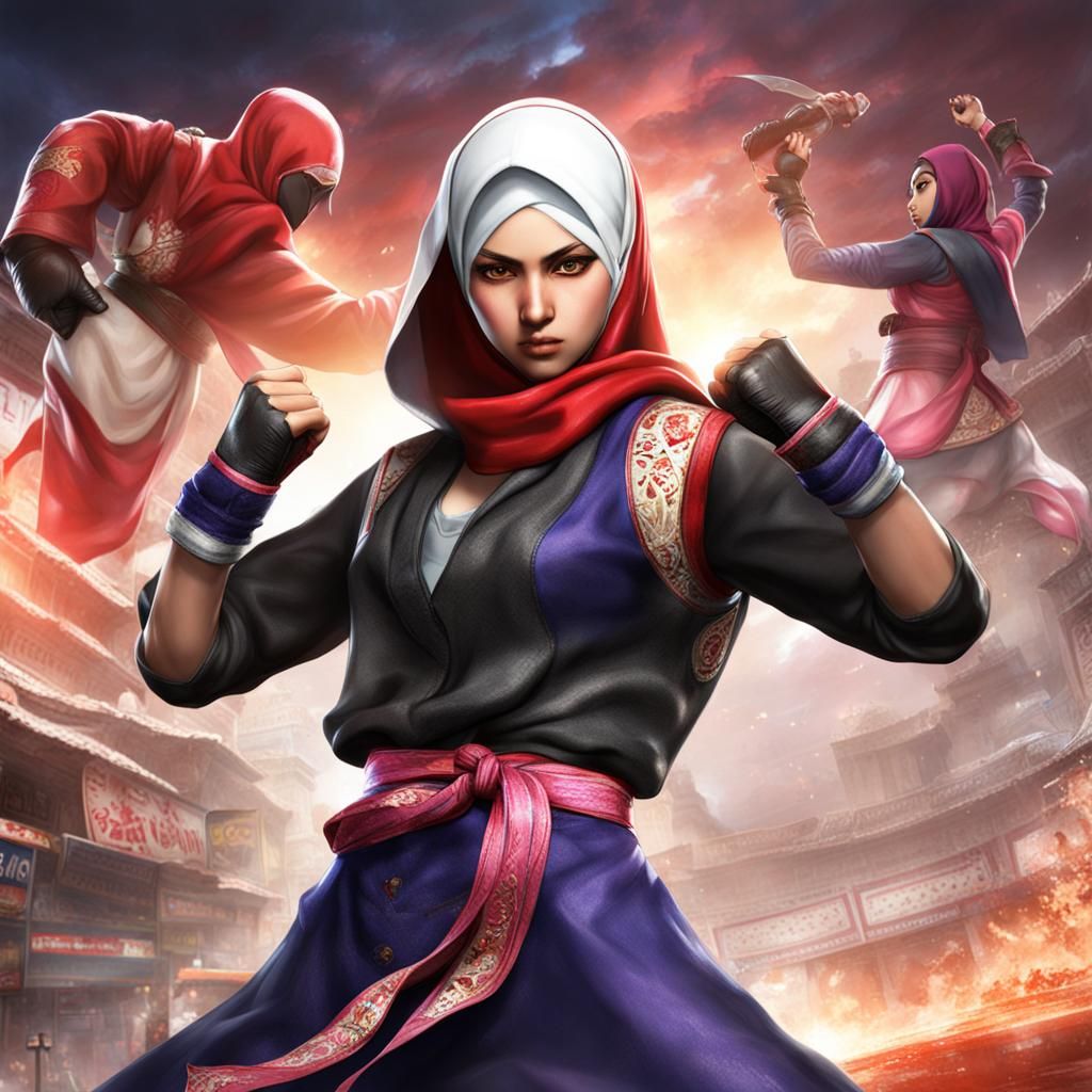 Tekken Fighter Girl with Hijab