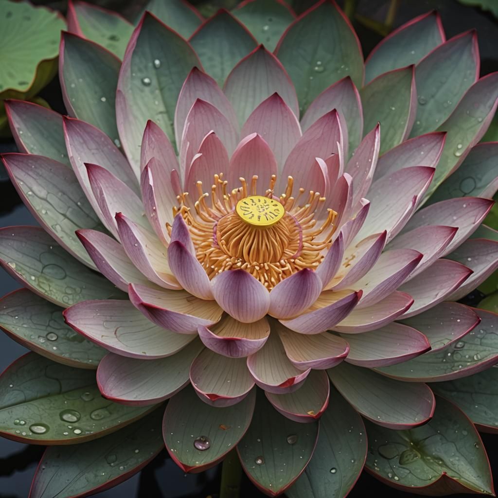 Dewdrop on Lotus in Hyperrealistic Detail