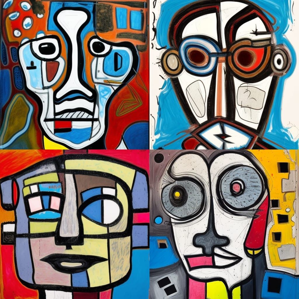 Abstract Portrait with Multiple Facial Features