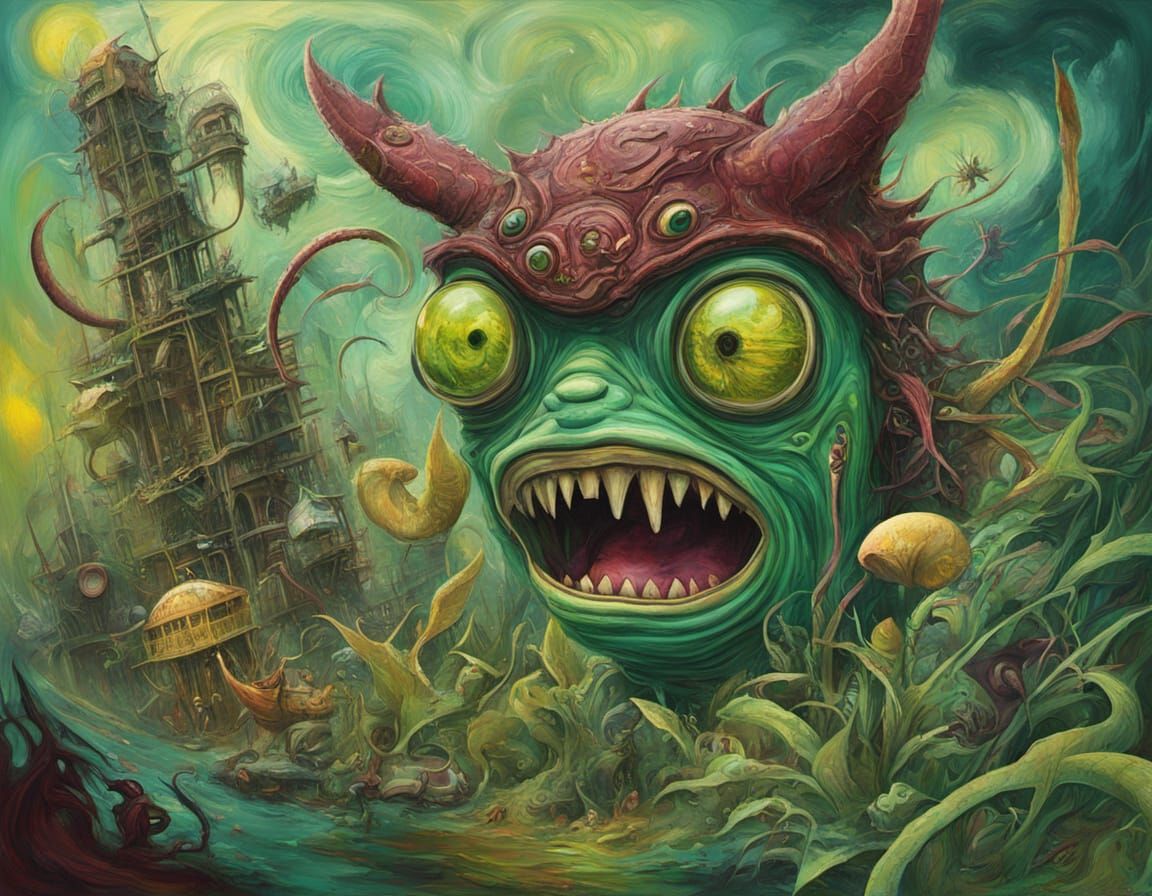 Surreal Post-Apocalyptic Abstract Painting