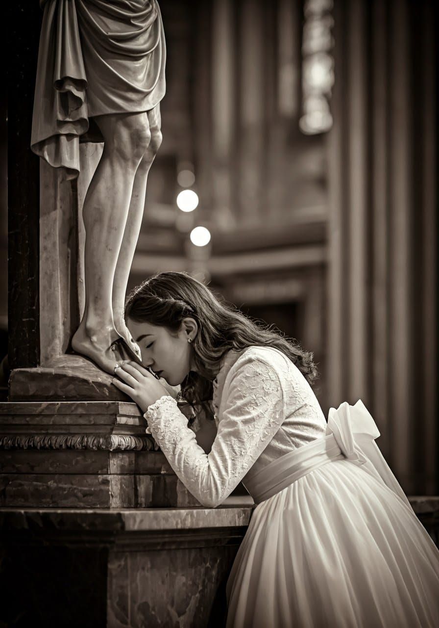 Italian Communion Girl Pays Respects to Jesus in a Touching ...