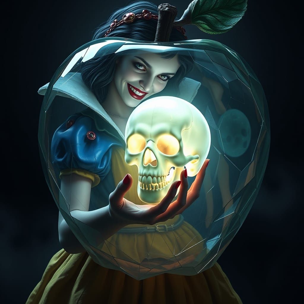 Evil Snow White with Skull Apple