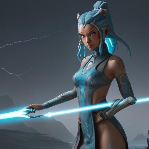 Ahsoka Tano as Avatar in Cyberpunk Style