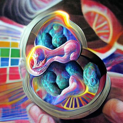 Psychedelic Embryogenesis: A Gouache and Chalk Art