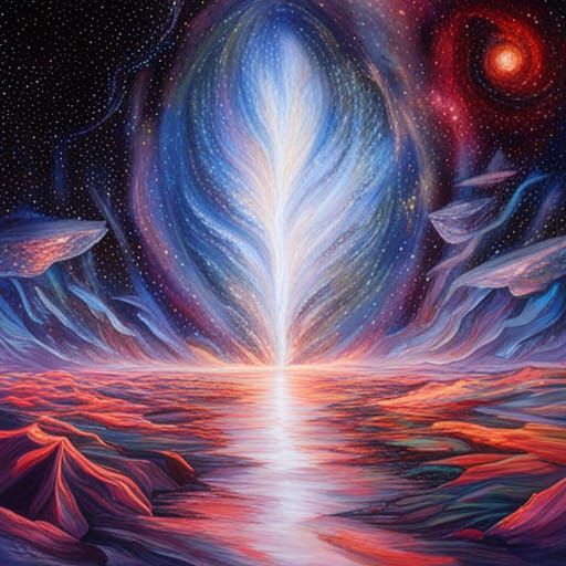 Magical Worlds of Existence in Acrylic Painting
