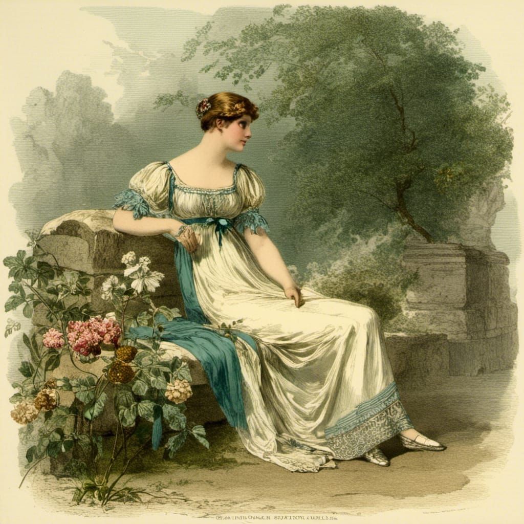 Regency Beauty in Alma-Tadema Garden