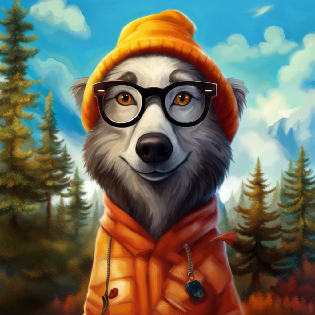 Hipster Crow in San Francisco Illustration