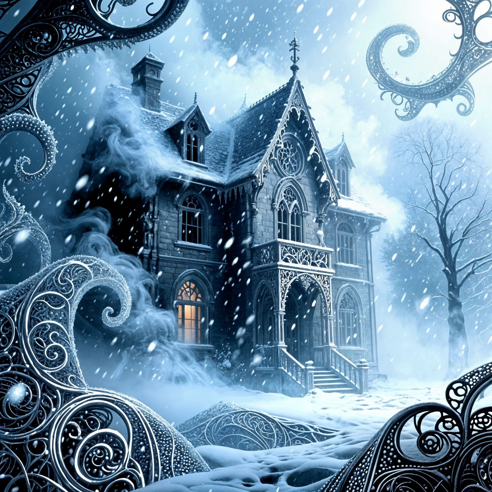 sleet storm with freezing fog