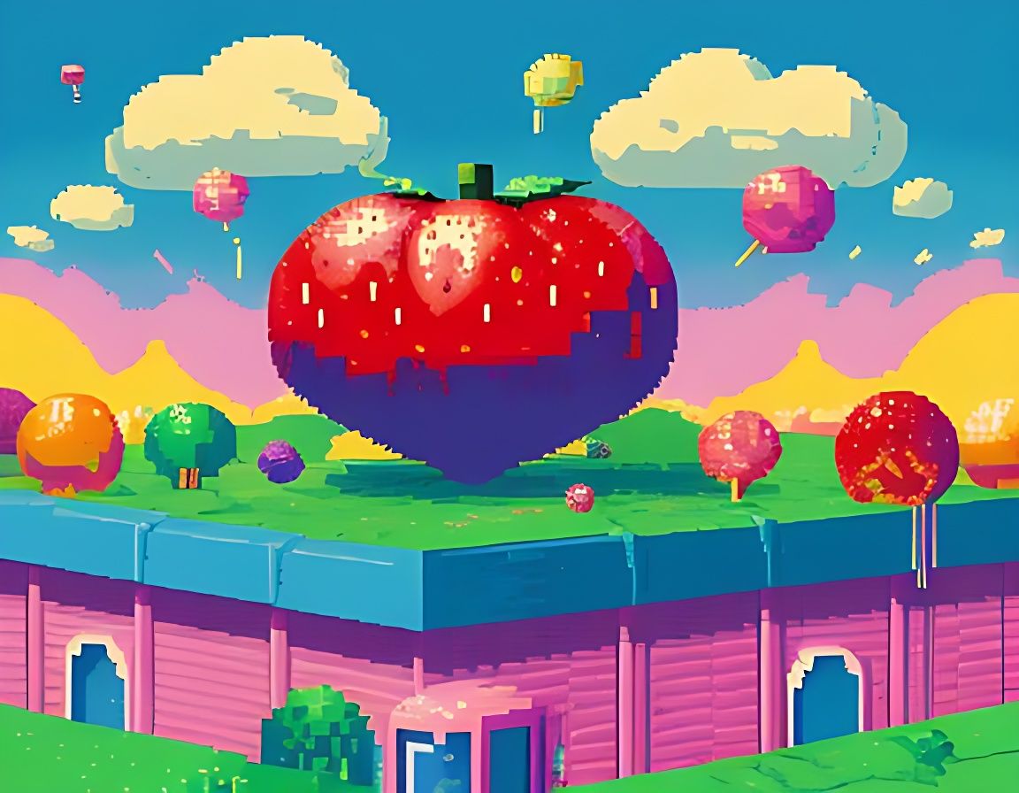 8-Bit Strawberry in Candyland Wonderland