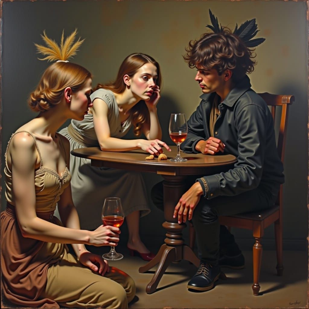 Ephemeral Figure in Fading Light Oil Painting