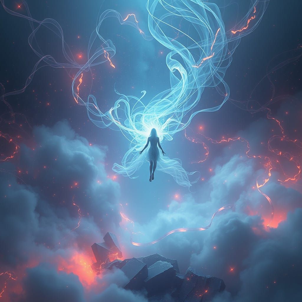 Surreal Ethereal Figure in Dreamlike Realm