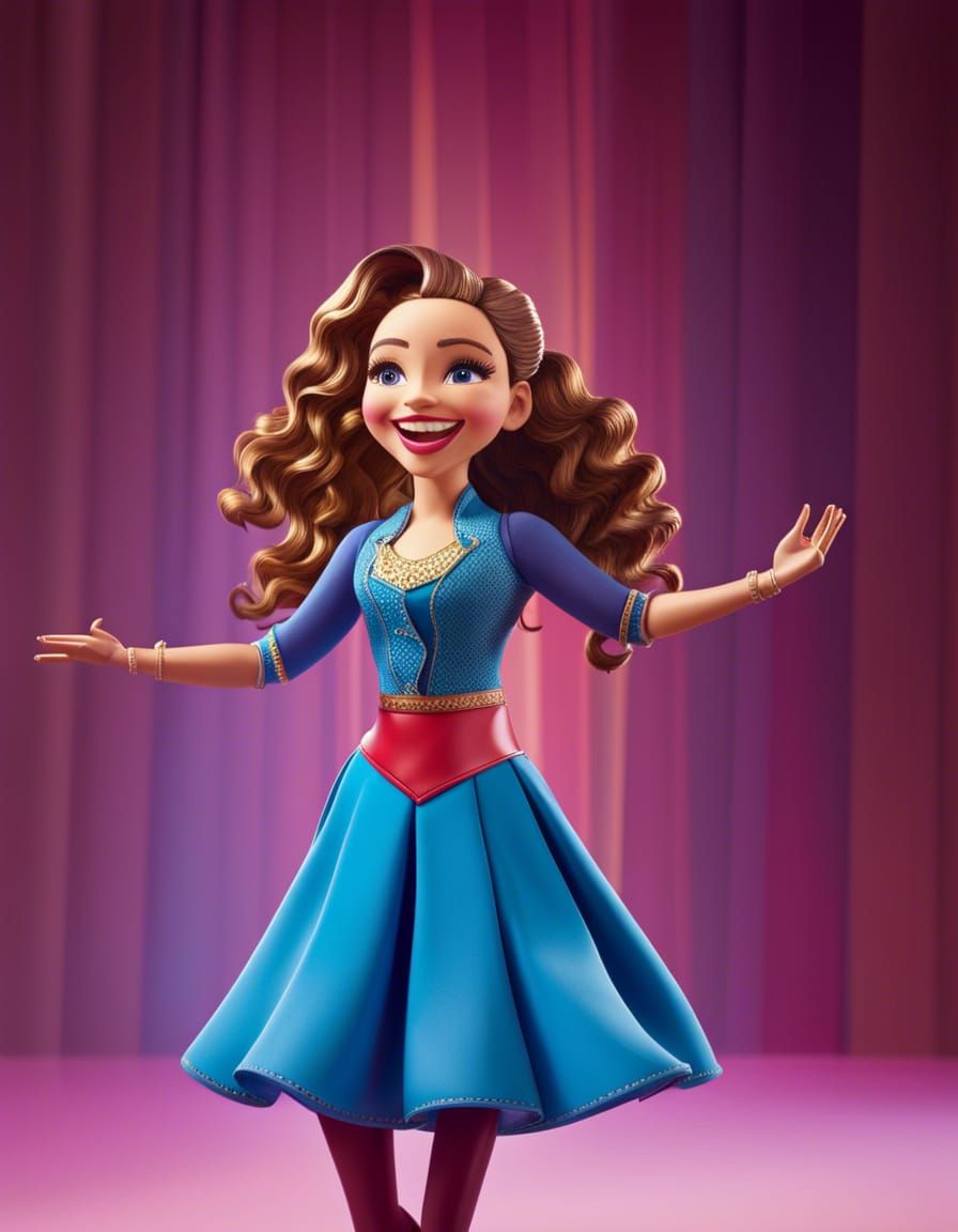 Joyful Dancing Puppet in Hyperrealistic Style